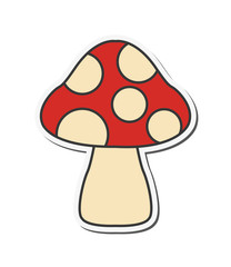flat design mushroom spots icon vector illustration