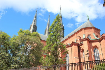 Fototapeta premium Der berühmte Dom St. Erik in der Stadt Uppsala (Schweden)
