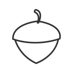 flat design single acorn icon vector illustration