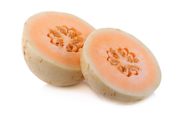 Cantaloupe melon on white Background