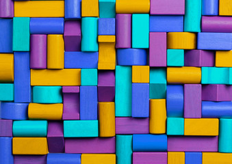 Toys Blocks Background, Abstract Mosaic Multicolored Kids Toy
