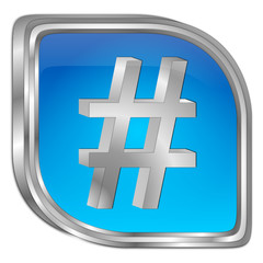 Hashtag Button - 3D illustration