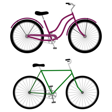 Bicycle icons, vector illustration