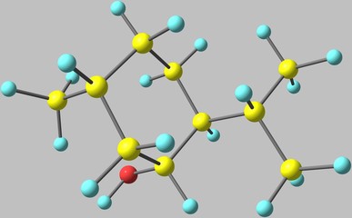 Menthol molecular structure isolated on grey