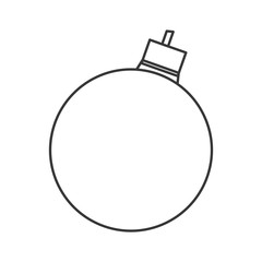 flat design christmas ball ornament icon vector illustration