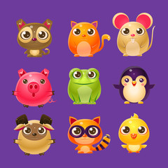 Adorable Baby Animals In Girly Design