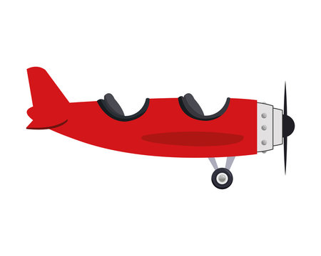 flat design airplane two cabin icon vector illustration