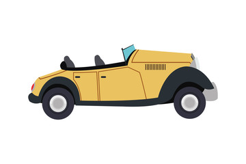 flat design vintage convertible car icon vector illustration