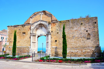 ruins of an ancient church in the old town of Vasto, Abruzzo, Italy 