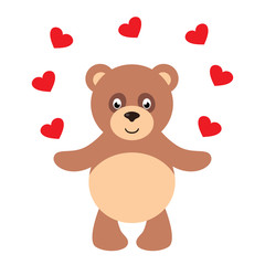 cartoon teddy and heart