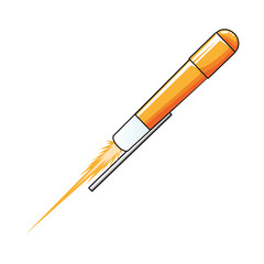 flat design flying firecracker icon vector illustration