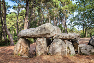 Dolmen de Mane-Kerioned - Megalithic tomb built in 3500-3000 BC near Carnac, Brittany, France