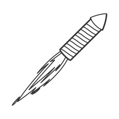 flat design flying firecracker icon vector illustration