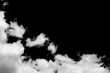 Clouds on black background