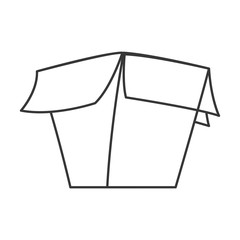 flat design open cardboard box icon vector illustration