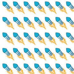 flat design flying firecracker pattern background vector illustration