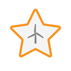 Obraz premium Isolated line art star icon with a wind turbine