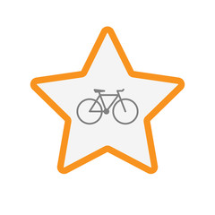 Isolated  line art star icon with a bicycle