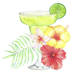 Cocktail watercolor illustration