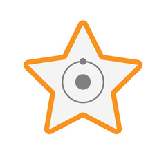 Isolated  line art star icon with an atom