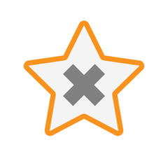 Obraz premium Isolated line art star icon with an x sign