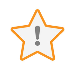 Isolated  line art star icon with an exclamarion sign