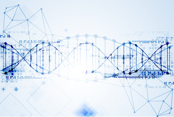 Science template, DNA molecules background.