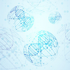 Science template, DNA molecules background.