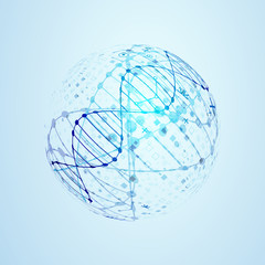 Science template, DNA molecules background.