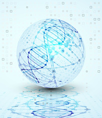 Science template, DNA molecules background.