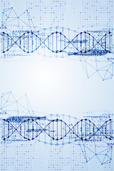 Science template, DNA molecules background.