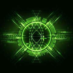 Green science template, DNA molecules background.