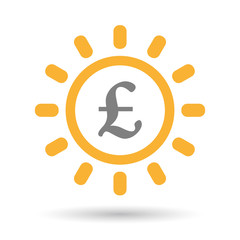 Isolated  line art sun icon with a pound sign