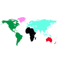 Fototapeta na wymiar The color map of the world