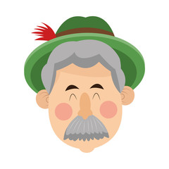 flat design bavarian man icon vector illustration