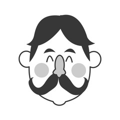 flat design happy middle age man icon vector illustration