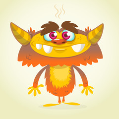 Halloween cartoon orange monster.