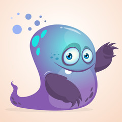 Happy cartoon monster. Halloween vector isolated