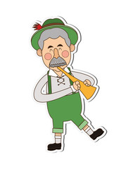 flat design bavarian musician icon vector illustration