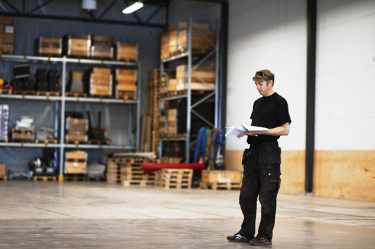 Man working in warehouse