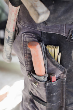 Close-up of tool belt