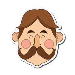 Fototapeta premium flat design happy middle age man icon vector illustration