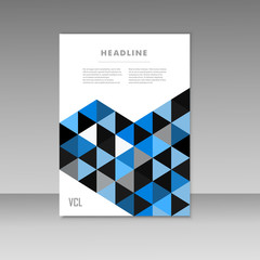 Vector brochure design with abstract triangles background