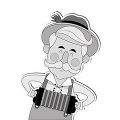flat design bavarian musician icon vector illustration