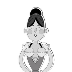 flat design bavarian woman icon vector illustration