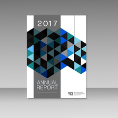 Annual report design with abstract triangles background
