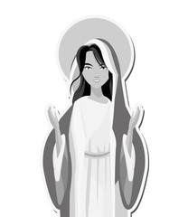 flat design holy virgin mary icon vector illustration