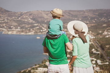 family on vacation in Crete, Greece