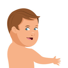 flat design happy baby icon vector illustration