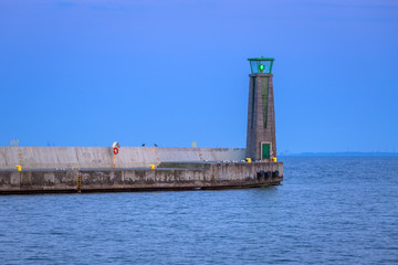 Obraz premium Lighthouse in Gdynia at Baltic sea, Poland